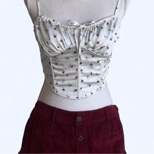 Floral White Corset Top